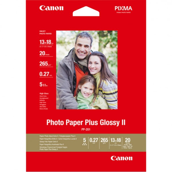 Canon - Carta fotografia lucida PP-201 II Plus - 5 x 7 