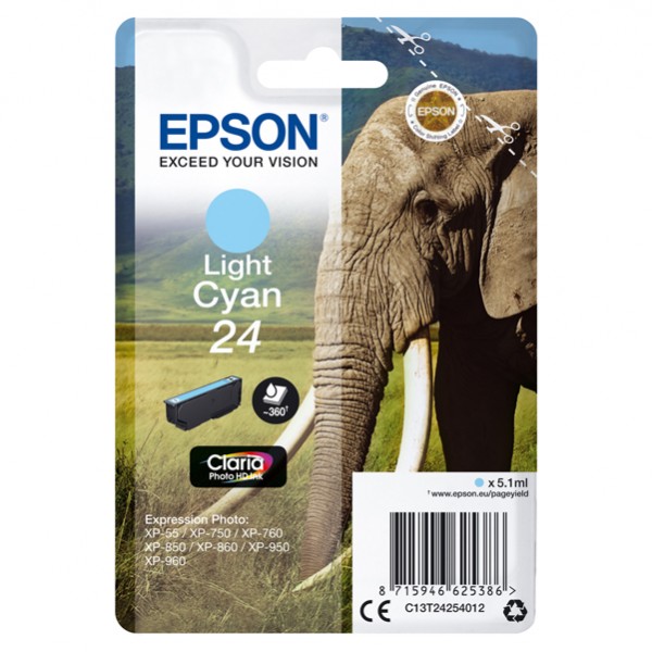 Epson - Cartuccia ink - 24 - Ciano chiaro - C13T24254012 - 5,1ml