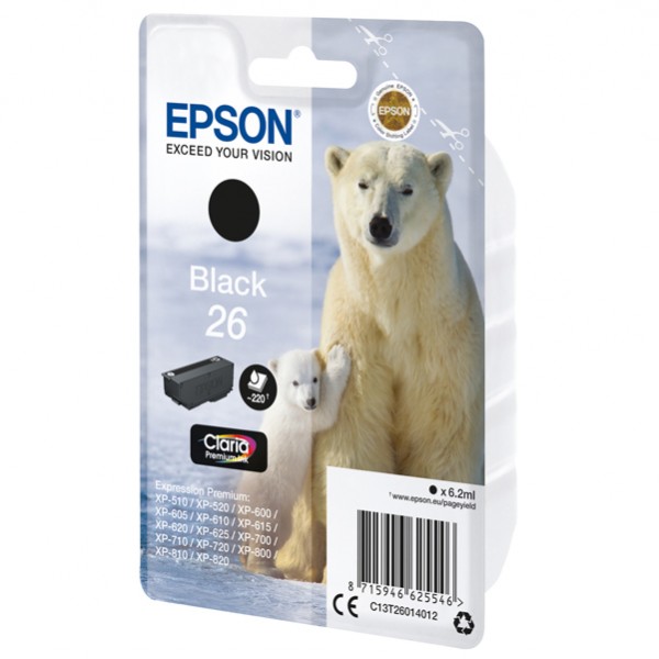 Epson - Cartuccia ink - 26 - Nero - C13T26014012 - 6,2ml