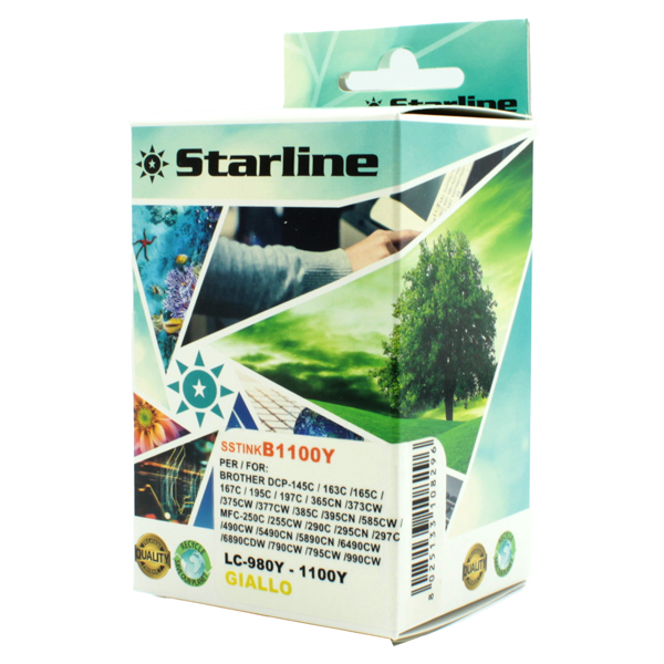 Starline - Cartuccia ink - per Brother - Giallo - LC980Y - 16ml Starline - Cartuccia ink - per Brother - Giallo - LC980Y - 16ml