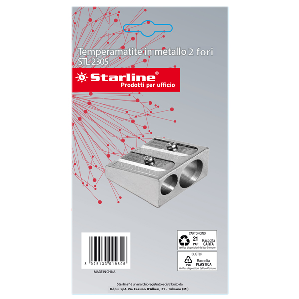 Temperamatite senza contenitore - 2 foro - in metallo - Starline Temperamatite senza contenitore - 2 foro - in metallo - Starline