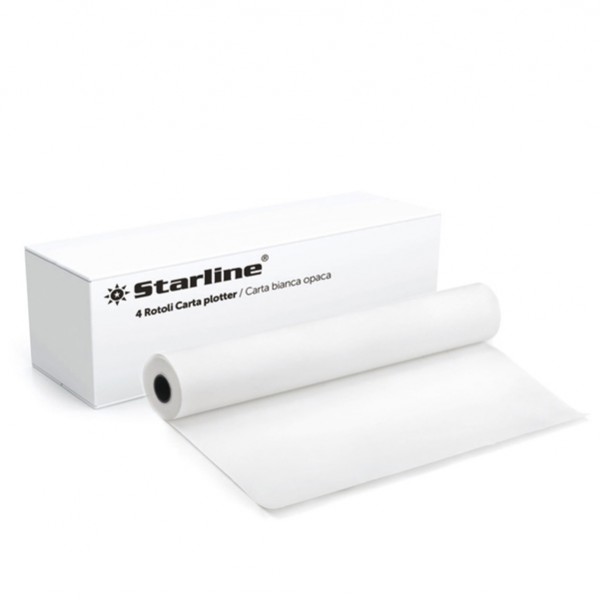 Carta plotter - 625 mm x 50 mt - 80 gr - inkjet - opaca - bianco - Starline Carta plotter - 625 mm x 50 mt - 80 gr - inkjet - opaca - bianco - Starline