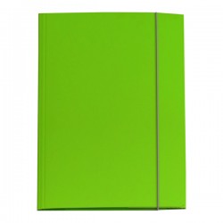 Cartella 3 lembi con elastico Queen - A4 - dorso variabile - cartone plastificato - verde prato - Starline