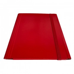 Cartella 3 lembi con elastico piatto - A4 - dorso variabile - rosso - Starline