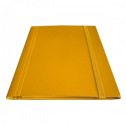 Cartella 3 lembi con elastico piatto - A4 - dorso variabile - giallo - Starline