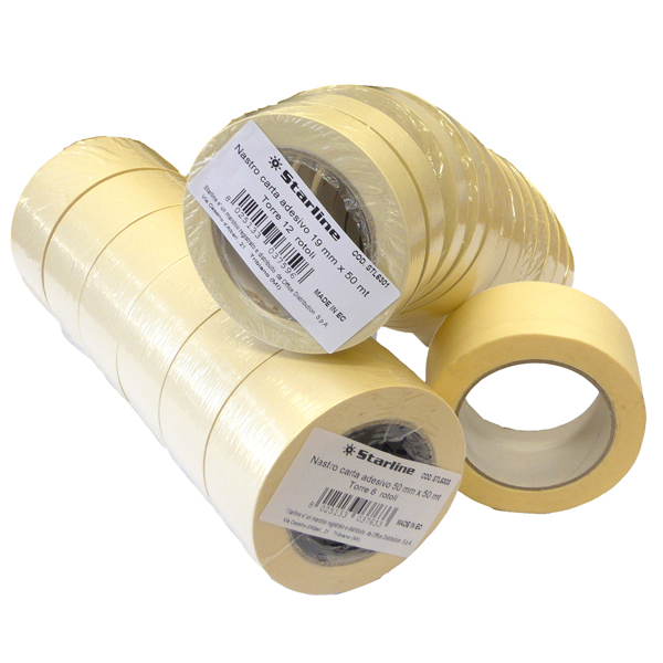 Nastro adesivo - 25 mm x 50 m - carta - beige - Starline Nastro adesivo - 25 mm x 50 m - carta - beige - Starline