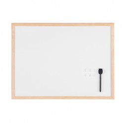 Lavagna bianca magnetica - 45 x 60 cm - cornice legno - bianco - Starline