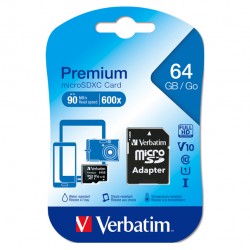 Verbatim - Micro  SDXC Classe 10 fino a 45mb/sec - 44084 - 64GB
