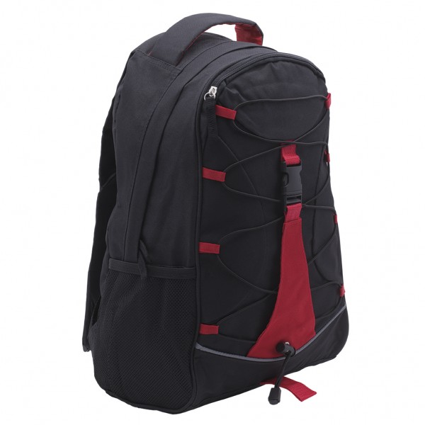 ZAINETTO TREKKING IN POLIESTERE 600D Nero/Rosso