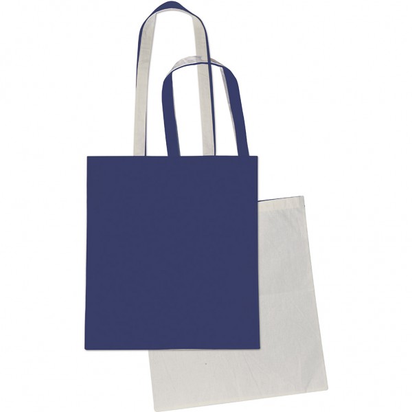 BORSA SHOPPING IBRIDA IN COTONE (140 Natural/Blu navy