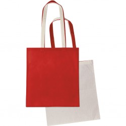 BORSA SHOPPING IBRIDA IN COTONE (140 Natural/Rosso