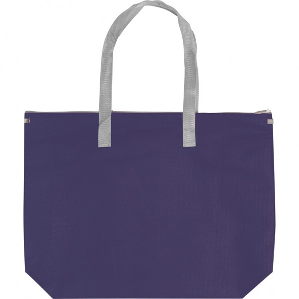 BORSA SHOPPING CON CHIUSURA LAMPO IN TNT (100 Blu navy