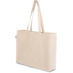 BORSA SHOPPING COLORE NATURAL IN COTONE CANVAS ORGANICO 100% (300