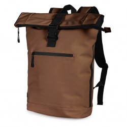 scomparto principale con doppia chiusura a zip e con fibbia in plastica, con tasca interna imbottita per portatile e altra tasca interna con chiusura a zip. Tasca frontale con chiusura a zip, schienale e spallacci imbottiti con materiale traspirante M (marrone)