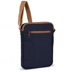 in policotone canvas con effetto vintage. Tasca frontale con chiusura a zip, con tracolla regolabile NY (blu navy)