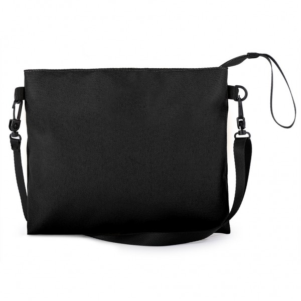 dal design lineare e giovanile, con tracolla regolabile e staccabile a mezzo moschettoni in plastica. Con chiusura a zip N (nero)