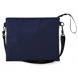 dal design lineare e giovanile, con tracolla regolabile e staccabile a mezzo moschettoni in plastica. Con chiusura a zip NY (blu navy)