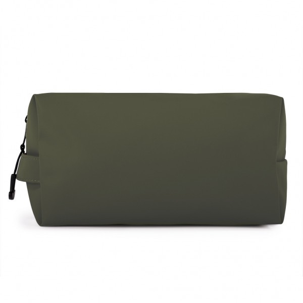 internamente foderato in poliestere, scomparto principale con chiusura a zip, con maniglia VM (verde militare)