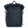ampio scomparto principale con tasca interna imbottita per portatile, chiusura con bottone magnetico e con fibbie laterali in plastica, tasca frontale con chiusura a zip. Schienale e spallacci imbottiti con materiale traspirante NY (blu navy)