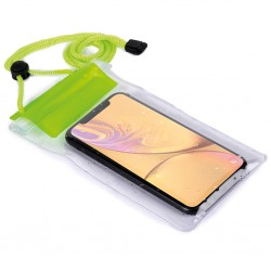 ASTUCCIO IMPERMEABILE TOUCH SCREEN IN PVC E POLIESTERE Verde Acido
