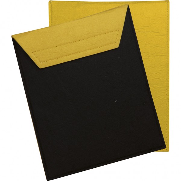 CUSTODIA PORTA IPAD 2 IN FELTRO Nero/Giallo