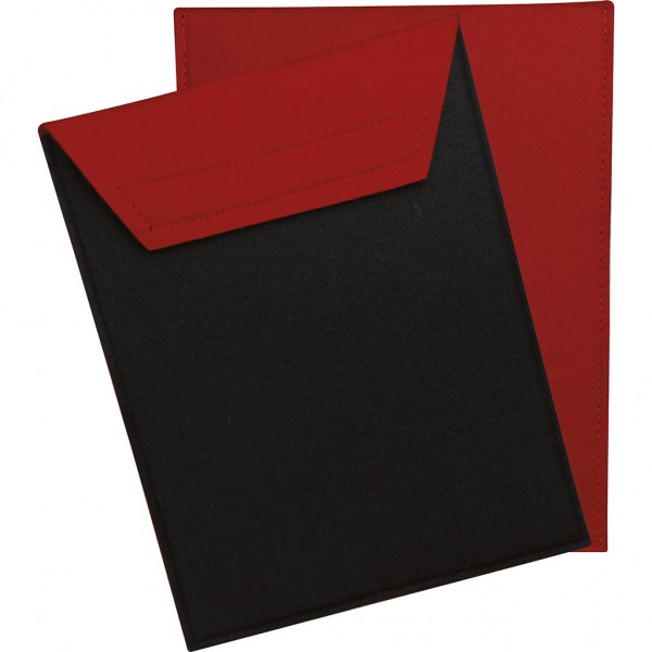 CUSTODIA PORTA IPAD 2 IN FELTRO Nero/Rosso
