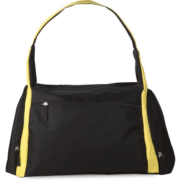 BORSA SPORTIVA CON TRACOLLA IN POLIESTERE 600D Nero/Giallo