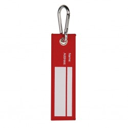 TARGHETTA DA VALIGIA IN POLIESTERE E METALLO Rosso