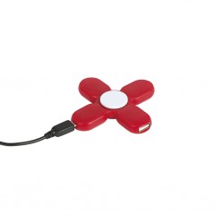 CONNETTORE USB A 3 PORTE IN PLASTICA Rosso
