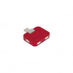 CONNETTORE USB A 4 PORTE IN PLASTICA Rosso