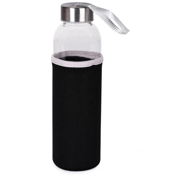 BOTTIGLIA DA 500 ML IN VETRO CON CUSTODIA IN NEOPRENE Nero