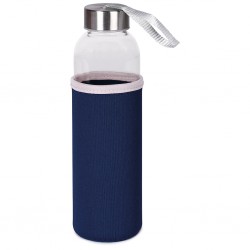 BOTTIGLIA DA 500 ML IN VETRO CON CUSTODIA IN NEOPRENE Blu navy