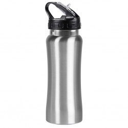 BORRACCIA SPORTIVA DA 600 ML IN ACCIAIO E PLASTICA Grigio