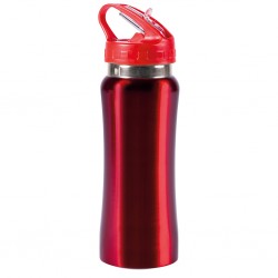 BORRACCIA SPORTIVA DA 600 ML IN ACCIAIO E PLASTICA Rosso