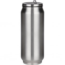 BOTTIGLIA TERMICA IN ACCIAIO 500 ML A FORMA DI LATTINA CON DOPPIA PARETE Grigio