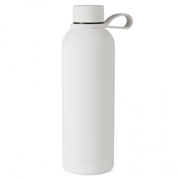 BORRACCIA TERMICA 500 ML SOFT TOUCH CON DOPPIA PARETE ISOL. IN ACCIAIO B (bianco)