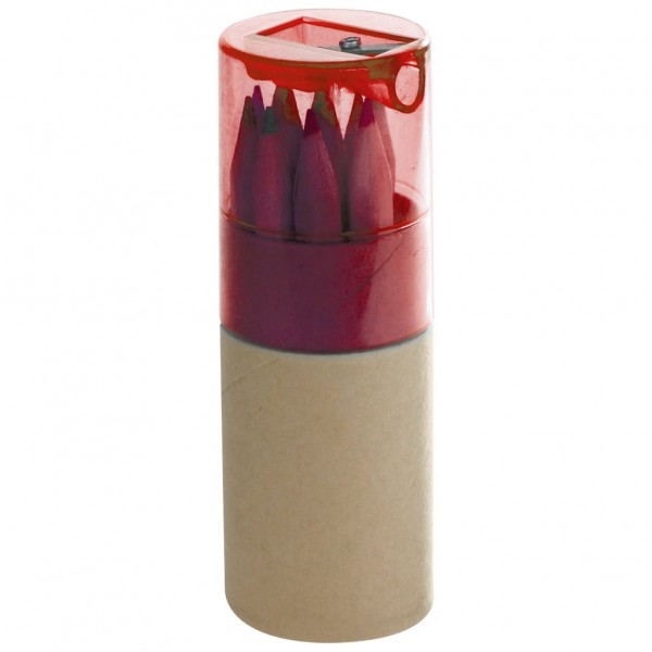 CONFEZIONE MATITE COLORATE IN LEGNO 12 R (rosso)