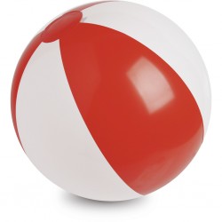 PALLONE DA SPIAGGIA GONFIABILE IN PVC - IMBALLI: 100/100 MISURE: Ø  28 Bianco/Rosso
