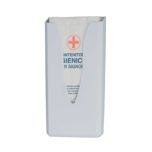 Dispenser per sacchetti igienici capacità 60 sacchetti 13,5x5,5x29,5 cm bianco IGO-OD/A53101
