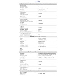 Asciugamani tradizionale bianco Hamet con resistenza a pulsante IGO-MDL704175