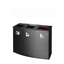 Gettacarte ROME per la raccolta differenziata struttura in lamiera zincata colore nero opaco set 3 gettacarte cf 1 pz