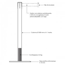 Colonnina tendilinea nero opaco IW-TEND002KG