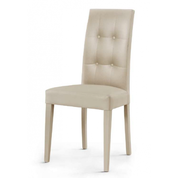 Sedia DM 901 Lux per hotel albergo ristorante colore tortora struttura in legno rivestito in ecopelle cf 4 pz