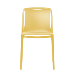 Sedia GRANDSOLEIL Velair per HO.RE.CA Food da interno ecologia colore giallo ocra materiali riciclati e fibra di vetro elegante per ambienti interni esterni senza braccioli impilabile set da 4 pz