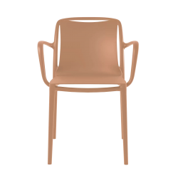 Poltrona GRANDSOLEIL Velair per HO.RE.CA Food da interno ecologia colore petra materiali riciclati e fibra di vetro elegante per ambienti interni esterni con braccioli impilabile set da 4 pz