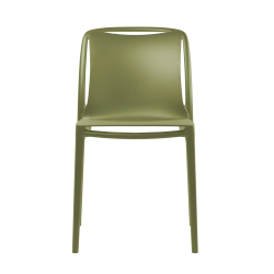 Sedia GRANDSOLEIL Velair per HO.RE.CA Food da interno ecologia colore verde oliva materiali riciclati e fibra di vetro elegante per ambienti interni esterni senza braccioli impilabile set da 4 pz