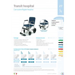 Carrozzine GARDHEN BILANCE rigide transit hospital per uso domiciliare ambulatorio Hotel e vario uso frequente senza wc seduta 40 cm GB757