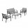 Salotto outdoor GARDEN FRIEND Ankara colore nero e grigio da esterno set 4 elementi