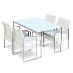 Set pranzo outdoor GARDEN FRIEND Bilbao colore bianco e grigio set 5 elementi 