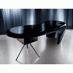 Scrivania UNO laccata opaca goffrata nera tempesta 220x103xh75cm IGO-DLR/D210408